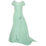 Pre-owned Silk dresses Oscar De La Renta Pre-owned , Green , Dames