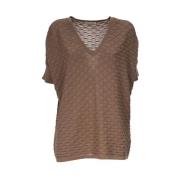 Katoenen Korte Mouw T-shirt Le Tricot Perugia , Brown , Dames