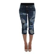 Blauwe Patchwork Jeans Shorts Dolce & Gabbana , Black , Dames