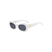 Wit Frame Grijze Lens Zonnebril Dsquared2 , White , Dames