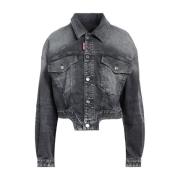 Zwart Rose Wash Denim Jack Dsquared2 , Black , Dames