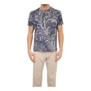 Blauwe Roma T-shirt Etro , Multicolor , Heren