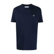 Blauwe T-shirts en Polos met Orb Logo Vivienne Westwood , Blue , Heren