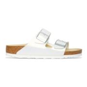 Witte Glanzende Sandalen Birkenstock , White , Dames