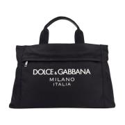 Zwarte Nylon Handtas Aw23 Dolce & Gabbana , Black , Heren
