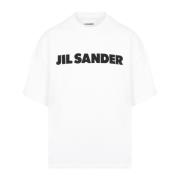 Neutrale Logo T-Shirt Jil Sander , White , Heren