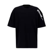 Casual Zijprint T-shirt Alpha Industries , Black , Heren