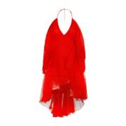 Zijden gerimpelde jurk Zimmermann , Red , Dames