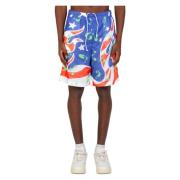 Flame Flag Mesh Shorts SKY High Farm , Multicolor , Heren