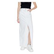 Lange Rok Lente/Zomer Collectie Tommy Jeans , White , Dames