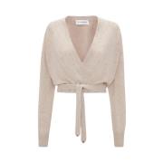 Wrap Front Cardigan Sweaters Victoria Beckham , Pink , Dames
