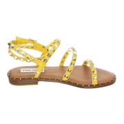 Lage Profiel Multicolor Leren Sandalen Steve Madden , Yellow , Dames