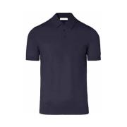 Zijde Katoen Polo Shirt Paolo Pecora , Blue , Heren