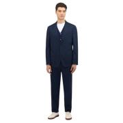 Navy Stretch Katoenen Pak Brooks Brothers , Blue , Heren