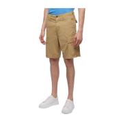 Khaki Stretch Katoen Cargo Shorts Brooks Brothers , Beige , Heren