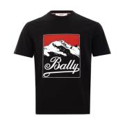 Zwarte Bedrukte T-shirt Bally , Black , Heren