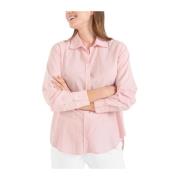 Katoenen Poplin Knoopsluiting Shirt Juvia , Pink , Dames
