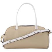 Leather handbags Manu Atelier , Beige , Dames