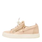 Pre-owned Leather sneakers Giuseppe Zanotti Pre-owned , Beige , Dames