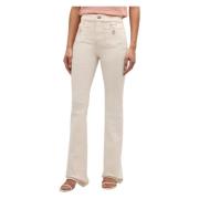 Flare Jeans Hoge Taille Roomwit Veronica Beard , Beige , Dames