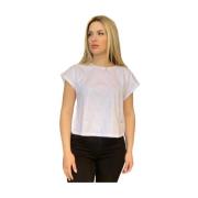 Casual Katoenen T-Shirt voor Vrouwen Liu Jo , White , Dames