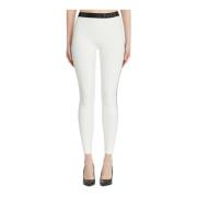 Logo Leggings Balmain , White , Dames