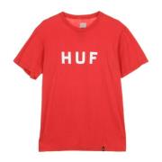 Essentials Logo T-Shirt Scarlet/White HUF , Red , Heren
