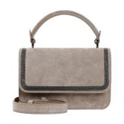 Suède Leren Handtas ICE C5859 Brunello Cucinelli , Gray , Dames