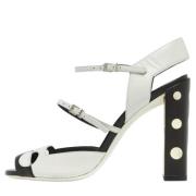Pre-owned Leather sandals Fendi Vintage , White , Dames