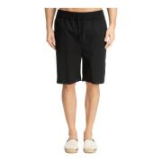 Casual Trekkoord Shorts Lardini , Black , Heren