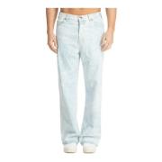 Heren Straight Jeans met Logo en Meerdere Zakken Barrow , Blue , Heren