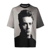 Zwart T-shirt James Dean Stijl Dolce & Gabbana , Gray , Heren