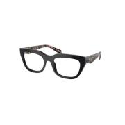 Irregular Shape Women`s Eyeglasses with Military Pattern Prada , Black...