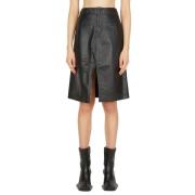 Leren Capella Rok met Rits Eytys , Black , Dames