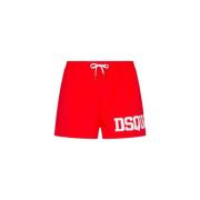 Rode Boxer Zwemkleding - Midi Stijl Dsquared2 , Red , Heren