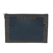 Pre-owned Leather clutches Hermès Vintage , Blue , Unisex