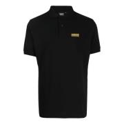Zwarte Katoenen Poloshirt met Logo Barbour , Black , Heren