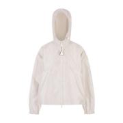 Witte Marmace Lichtgewicht Hoodie Jas Moncler , White , Dames