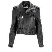 Pre-owned Leather outerwear Balenciaga Vintage , Black , Dames