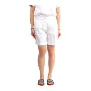 Witte Linnen Bermuda Shorts Re-Hash , White , Dames