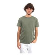 Groene Crew Neck T-shirt Roberto Collina , Green , Heren