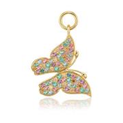 Vlinder Hoop Charm Hanger Sif Jakobs Jewellery , Yellow , Dames