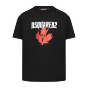 T-shirt met logo Dsquared2 , Black , Heren