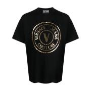 Zwarte T-shirts & Polos Ss24 Versace Jeans Couture , Black , Heren