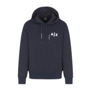 Blauwe Hoodie Trendy Casual Stijl Armani Exchange , Blue , Heren