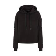 Zwarte Sweatshirt Met Capuchon Aw23 Winterstijl Armani Exchange , Blac...