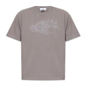 T-shirt met logo Stone Island , Gray , Heren