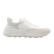 Klassieke Leren Sneaker met Intrigerende Details Nubikk , White , Here...