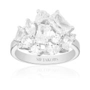 Rhodium Vergulde Zilveren Ring met Zirkoonstenen Sif Jakobs Jewellery ...