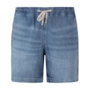 Blauwe Shorts met Koord en Geborduurd Logo Ralph Lauren , Blue , Heren